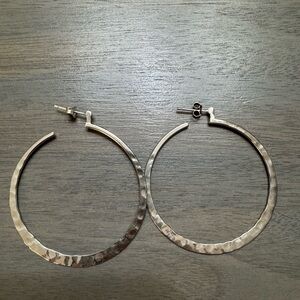Silpada Sterling Silver Hammered Hoop Earrings